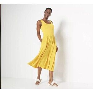 J Jason Wu Size SP Knit Midi Dress w/ Shirred Hem Detail Boho Essential